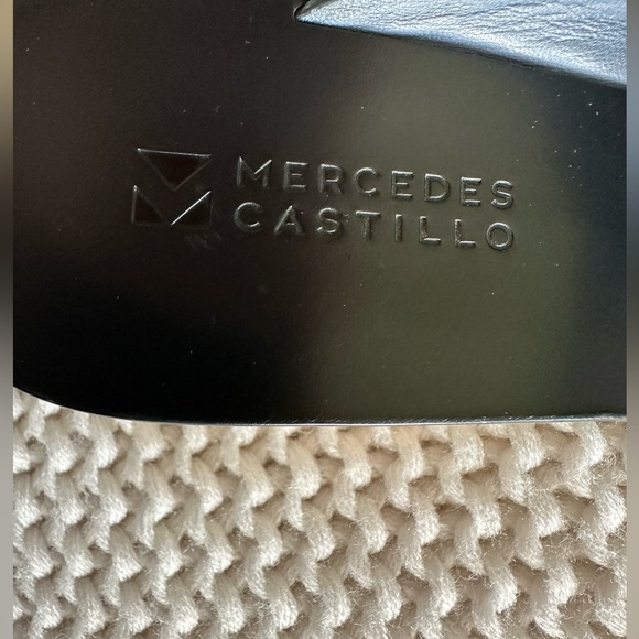 Mercedes Castillo Izar 8.5 High Low Blue suede slides angular heel - Picture 6 of 10